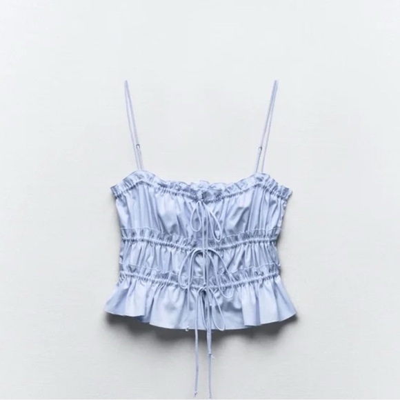 Women's Light Blue Ruffled Top - Picture 4 of 4